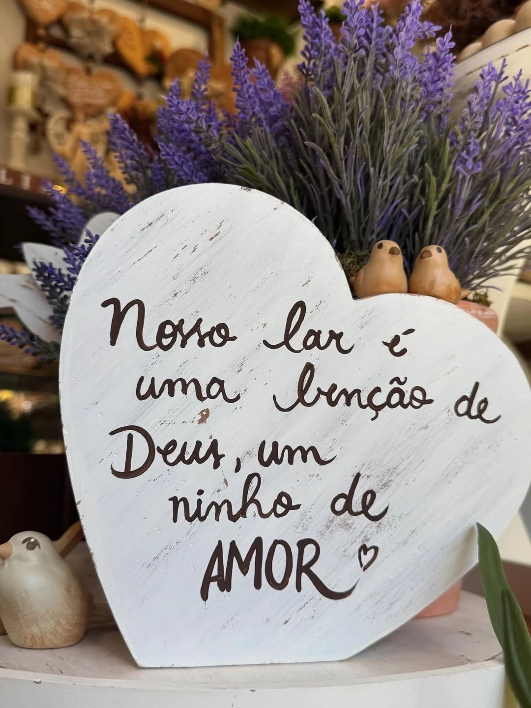Coração Pátina Passarinho