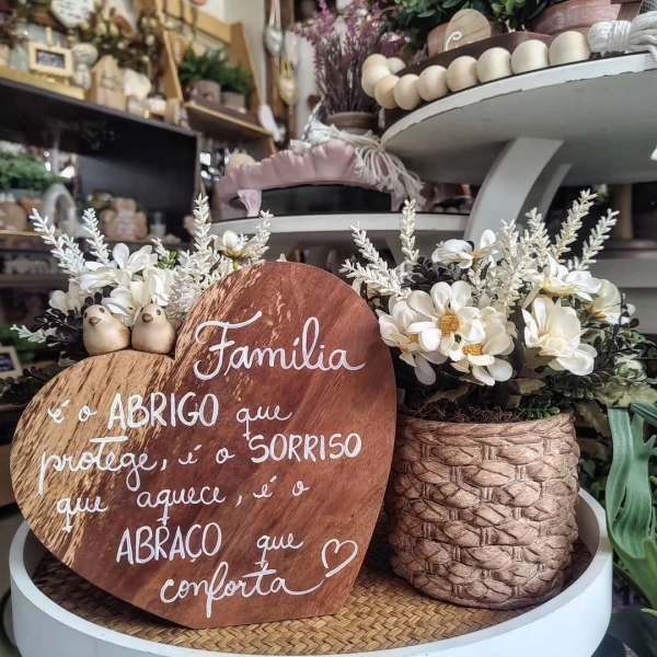 Coração Madeira Passarinho